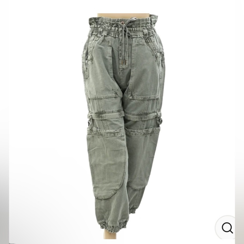 Free People Wind Drift Convertible Pants Utility Shorts Zipper, Ivy League NWT - Picture 5 of 12